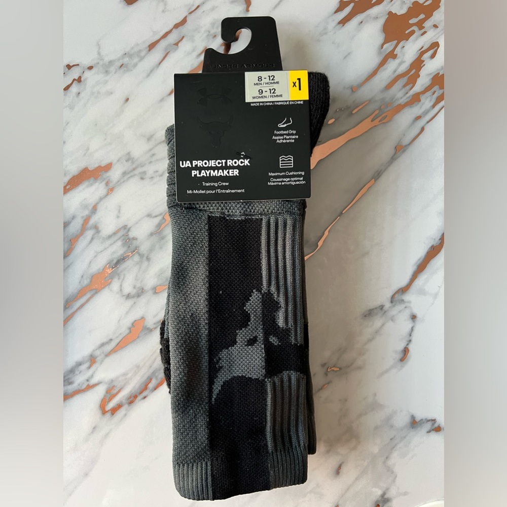 Under Armour Project Rock Playmaker Training Crew Sock - NWT